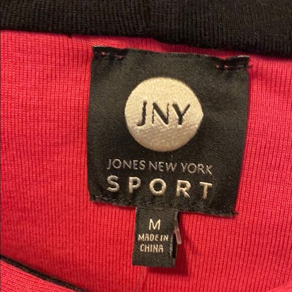 Jones New York Sport Pink & Black Hooded Sweatshirt Medium - Picture 6 of 6